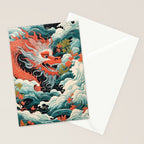 Red Chinese Water Dragon Stationery Card Gallery Image 2