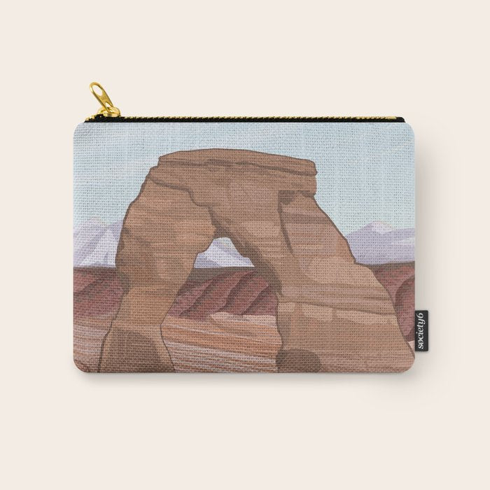 Arches National Park, National Parks Poster, Illustrated Arches, Utah, Capitol Reef, Zion Carry All Pouch Gallery Image 1