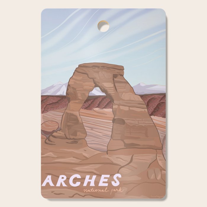 Arches National Park, National Parks Poster, Illustrated Arches, Utah, Capitol Reef, Zion Cutting Board Gallery Image 1