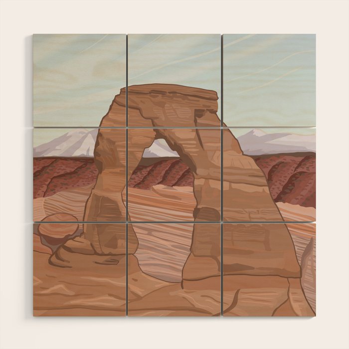 Arches National Park, National Parks Poster, Illustrated Arches, Utah, Capitol Reef, Zion Wood Wall Art Gallery Image 1