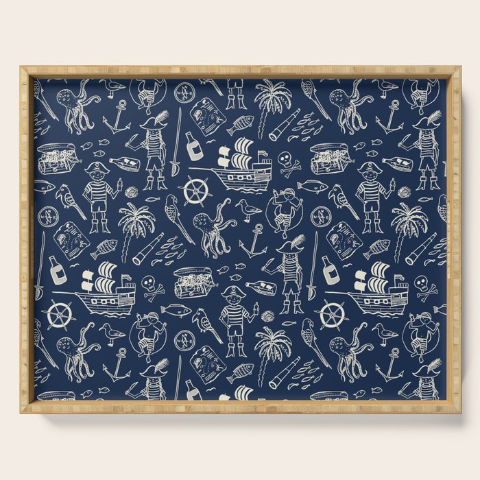 Pirate Play - Blue Serving Tray Gallery Image 1