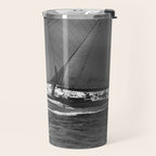 12-meter Sailing Yacht America's Cup Races nautical black and white photograph Travel Mug Gallery Image 2