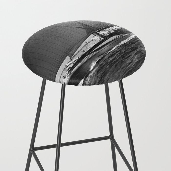 12-meter Sailing Yacht America's Cup Races nautical black and white photograph Stool Gallery Image 2