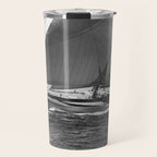 12-meter Sailing Yacht America's Cup Races nautical black and white photograph Travel Mug Gallery Image 1