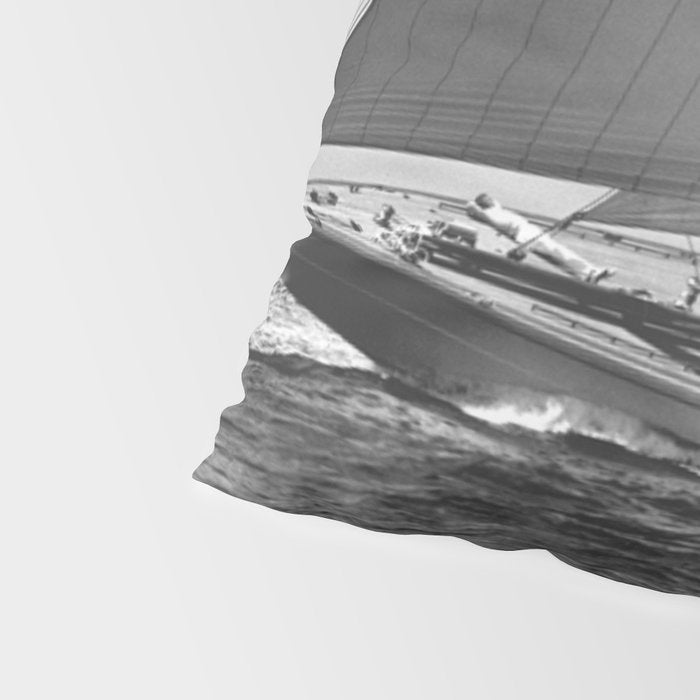 12-meter Sailing Yacht America's Cup Races nautical black and white photograph Pillow Sham Gallery Image 4