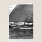 12-meter Sailing Yacht America's Cup Races nautical black and white photograph Stationery Card Gallery Image 2