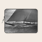 12-meter Sailing Yacht America's Cup Races nautical black and white photograph Laptop Sleeve Gallery Image 1