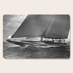 12-meter Sailing Yacht America's Cup Races nautical black and white photograph Cutting Board Gallery Image 1