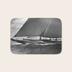 12-meter Sailing Yacht America's Cup Races nautical black and white photograph Bath Mat Gallery Image 1