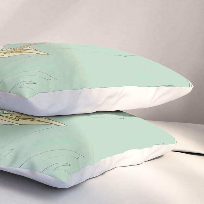 pipeline master style guru gerry lopez // retro surf art by surfy birdy Pillow Sham Gallery Image 3