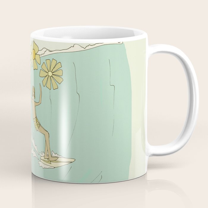 pipeline master style guru gerry lopez // retro surf art by surfy birdy Coffee Mug Gallery Image 1