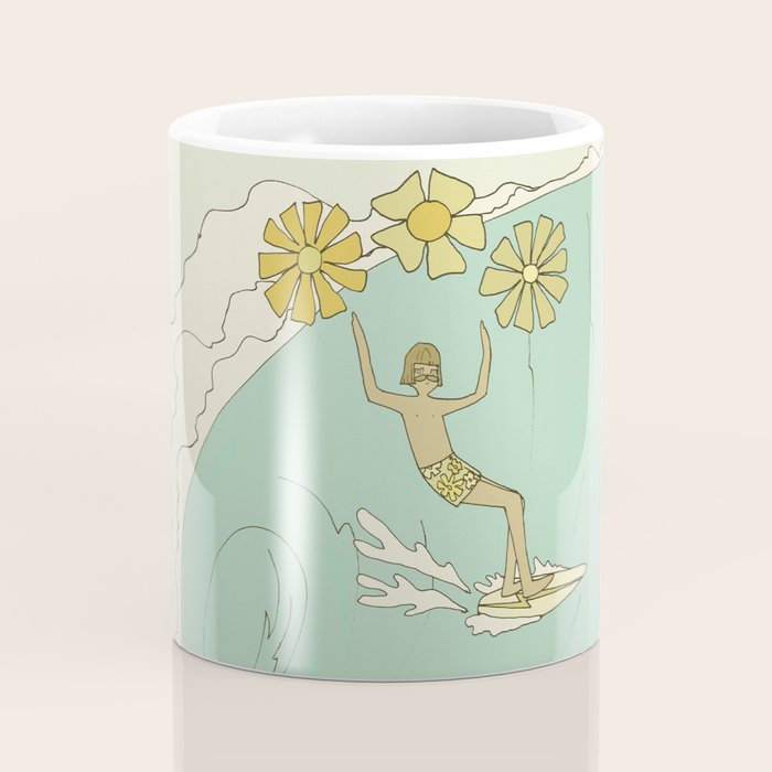 pipeline master style guru gerry lopez // retro surf art by surfy birdy Coffee Mug Gallery Image 4