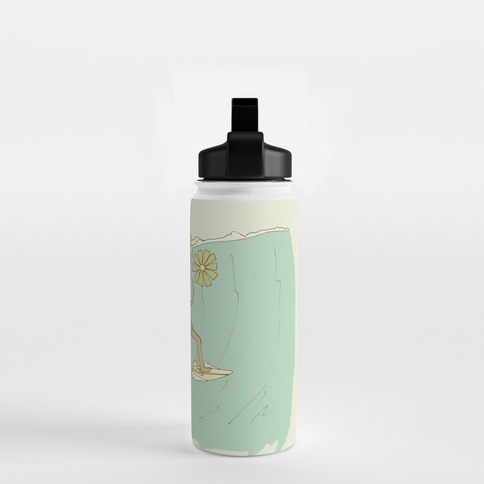 pipeline master style guru gerry lopez // retro surf art by surfy birdy Water Bottle Gallery Image 2