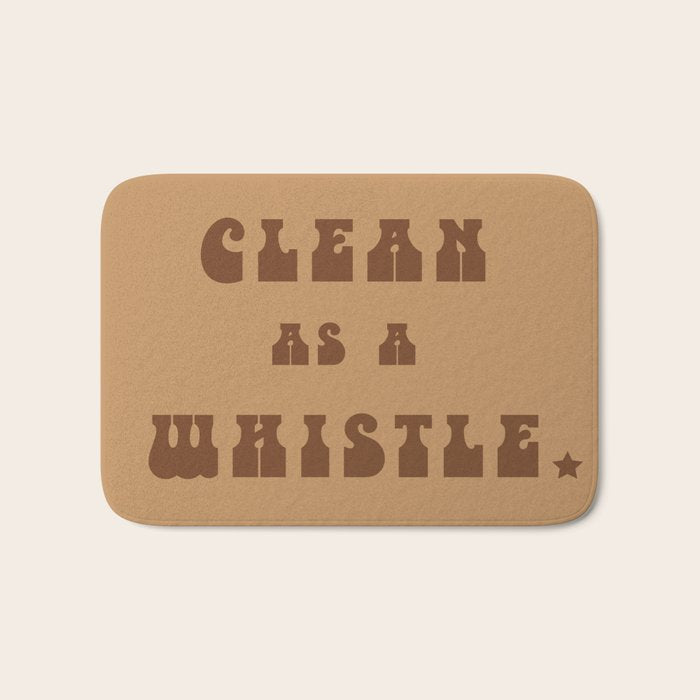 Clean as a Whistle in Rust & Tan Bath Mat Gallery Image 1