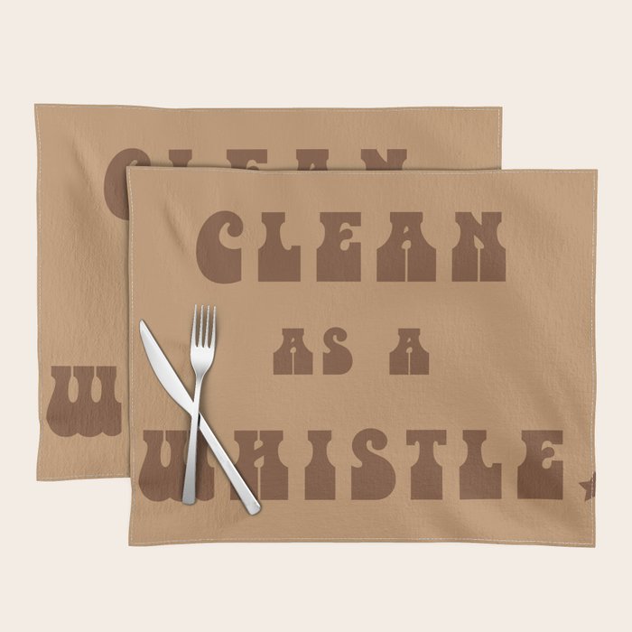 Clean as a Whistle in Rust & Tan Placemat Gallery Image 1