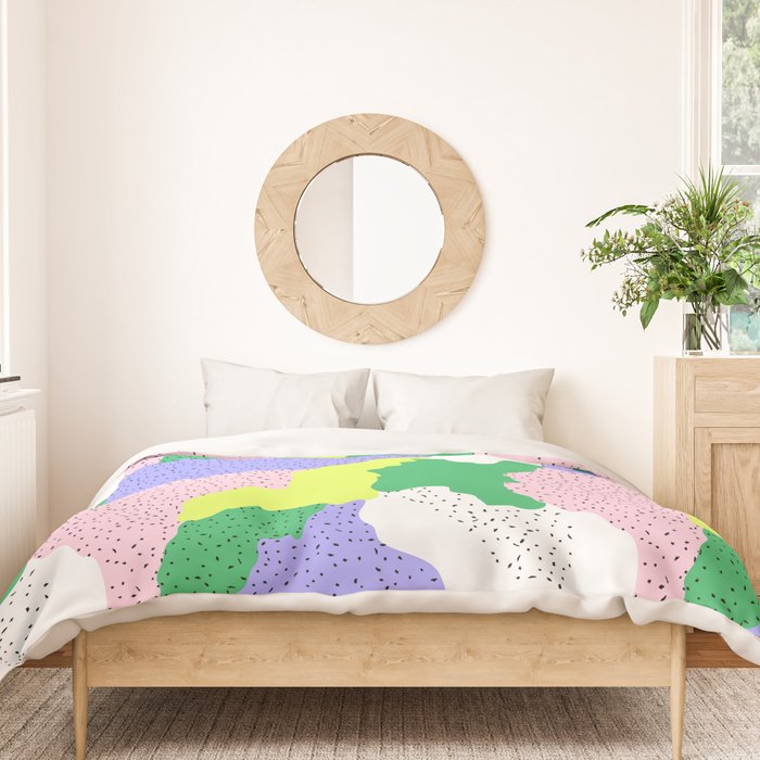 Abstract colorful retro 90s art pattern Duvet Cover Gallery Image 3