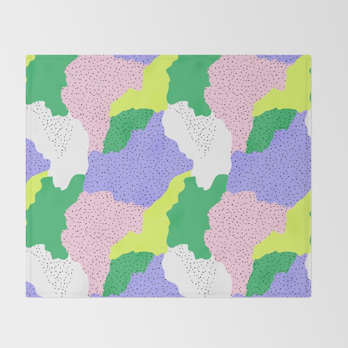 Abstract colorful retro 90s art pattern Throw Blanket Gallery Image 2