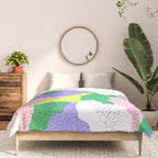 Abstract colorful retro 90s art pattern Comforter Gallery Image 3