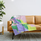 Abstract colorful retro 90s art pattern Throw Blanket Gallery Image 1