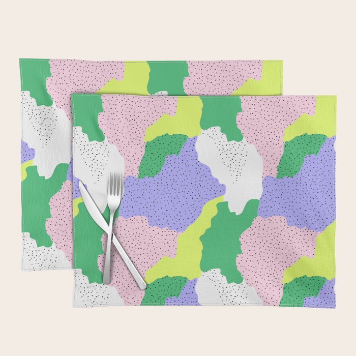 Abstract colorful retro 90s art pattern Placemat Gallery Image 1