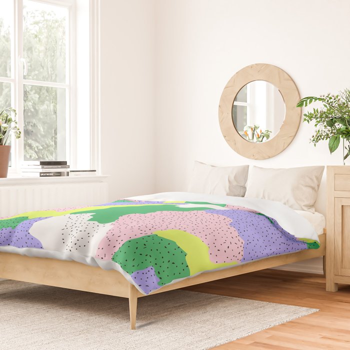 Abstract colorful retro 90s art pattern Duvet Cover Gallery Image 2