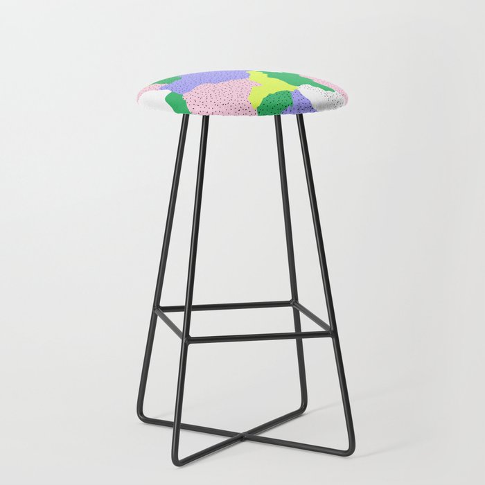Abstract colorful retro 90s art pattern Stool Gallery Image 1