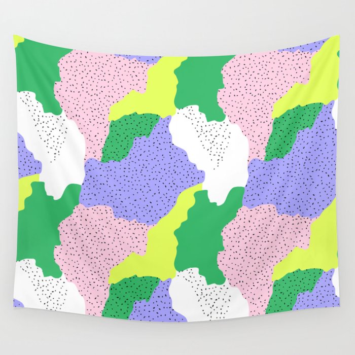 Abstract colorful retro 90s art pattern Wall Tapestry Gallery Image 4