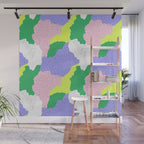Abstract colorful retro 90s art pattern Wall Mural Gallery Image 1