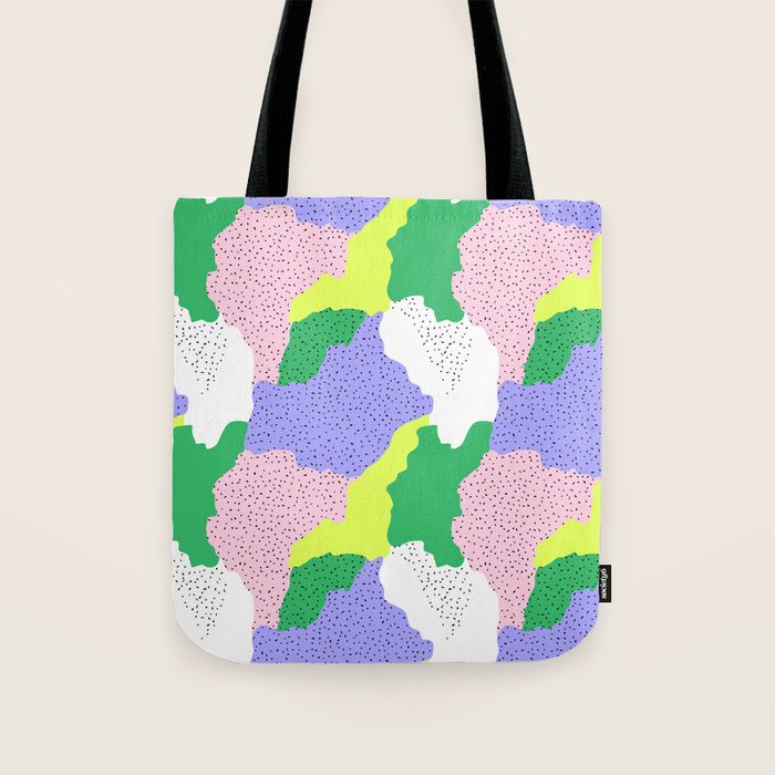 Abstract colorful retro 90s art pattern Tote Bag Gallery Image 1