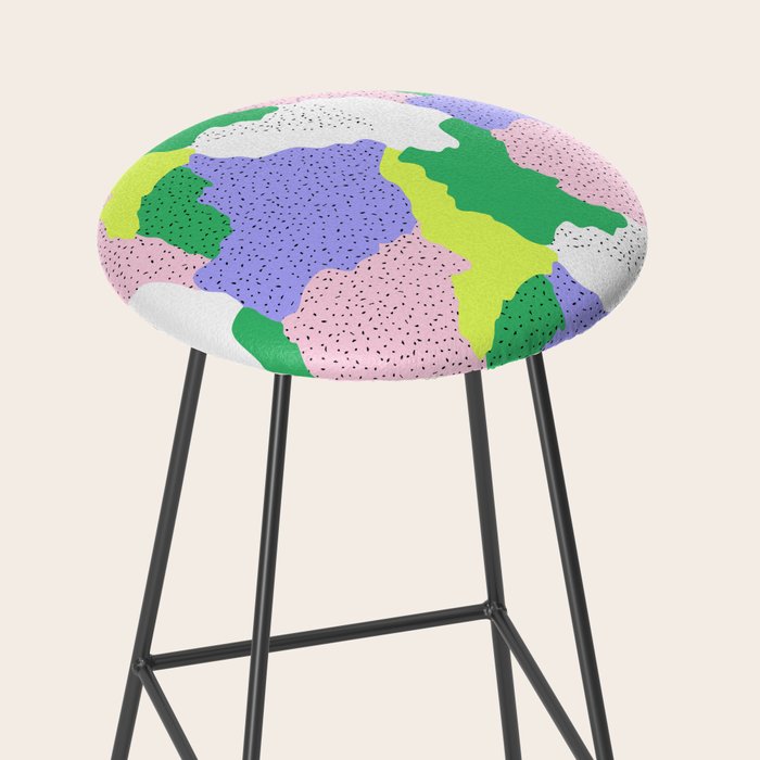 Abstract colorful retro 90s art pattern Stool Gallery Image 2