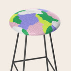 Abstract colorful retro 90s art pattern Stool Gallery Image 2
