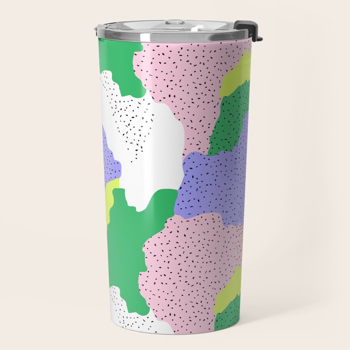 Abstract colorful retro 90s art pattern Travel Mug Gallery Image 2