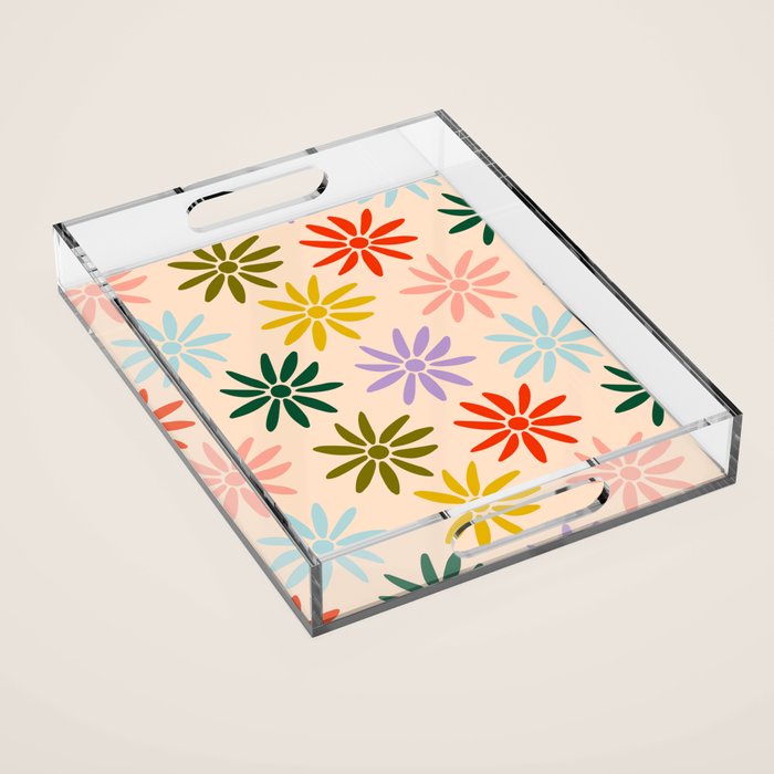 Retro Groovy Sun  Acrylic Tray Gallery Image 1