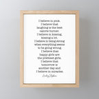 I Believe In Pink. I Believe That Laughing Is the Best Calorie Burner-Audrey Hepburn Mini Art Print Gallery Image 1