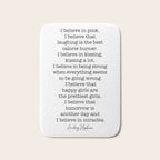 I Believe In Pink. I Believe That Laughing Is the Best Calorie Burner-Audrey Hepburn Bath Mat Gallery Image 1
