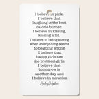 I Believe In Pink. I Believe That Laughing Is the Best Calorie Burner-Audrey Hepburn Cutting Board Gallery Image 1