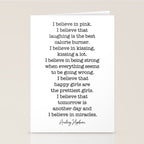I Believe In Pink. I Believe That Laughing Is the Best Calorie Burner-Audrey Hepburn Stationery Card Gallery Image 2