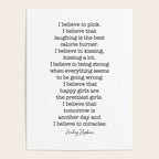 I Believe In Pink. I Believe That Laughing Is the Best Calorie Burner-Audrey Hepburn Poster Gallery Image 4