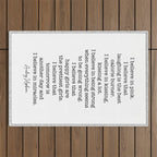 I Believe In Pink. I Believe That Laughing Is the Best Calorie Burner-Audrey Hepburn Outdoor Rug Gallery Image 1