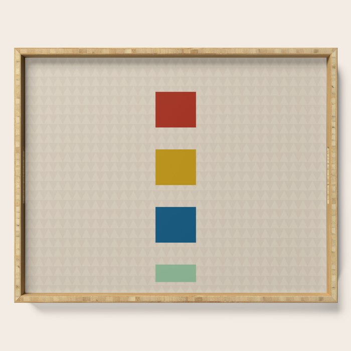 four elements II tweed and primary colors Serving Tray Gallery Image 1
