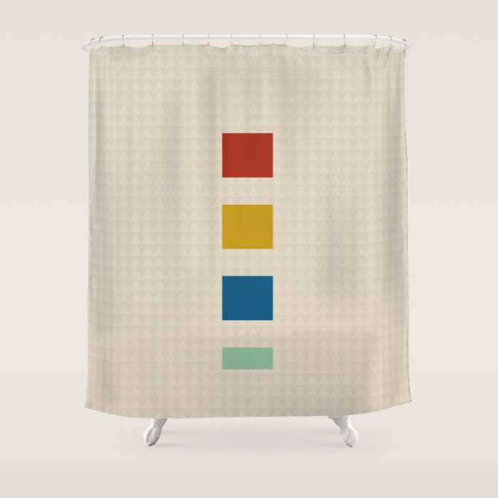 four elements II tweed and primary colors Shower Curtain