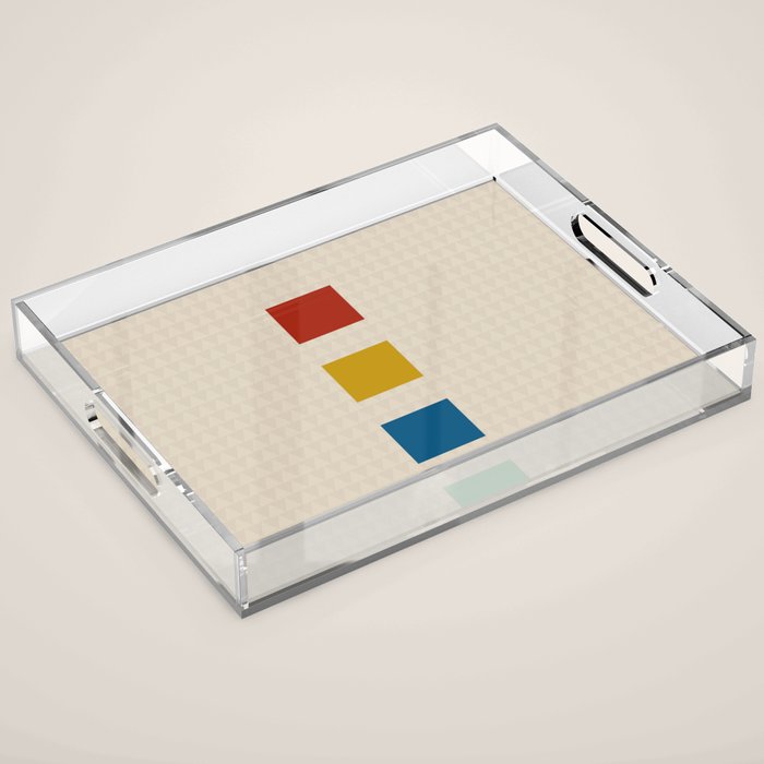 four elements II tweed and primary colors Acrylic Tray Gallery Image 1