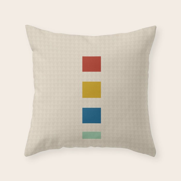 four elements II tweed and primary colors Throw Pillow Gallery Image 1