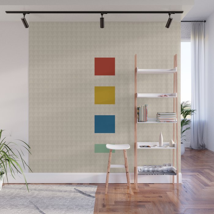 four elements II tweed and primary colors Wall Mural