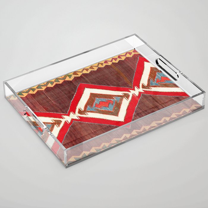 Aksaray Cappadocian Central Anatolia Kilim Print Acrylic Tray Gallery Image 1