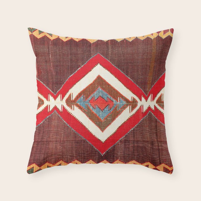Aksaray Cappadocian Central Anatolia Kilim Print Throw Pillow Gallery Image 6