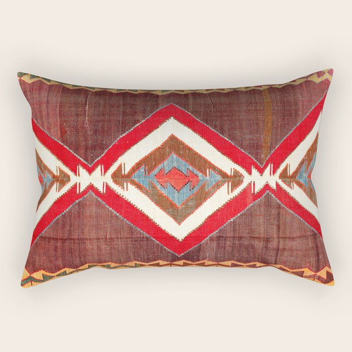 Aksaray Cappadocian Central Anatolia Kilim Print Rectangular Pillow Gallery Image 1