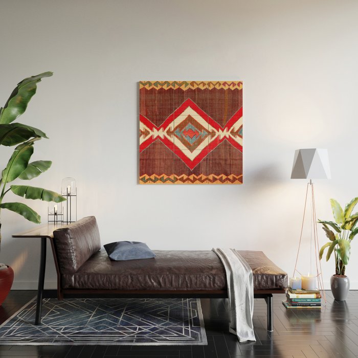 Aksaray Cappadocian Central Anatolia Kilim Print Wood Wall Art Gallery Image 2