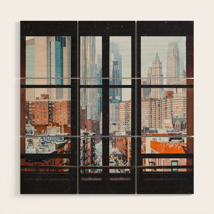 New York City Window Wood Wall Art Gallery Image 1