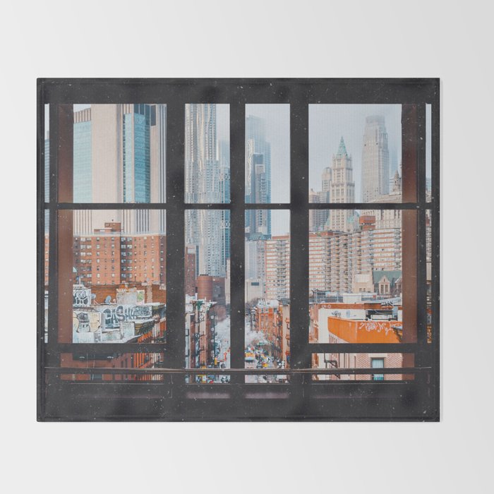 New York City Window Throw Blanket Gallery Image 2